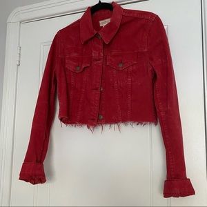 cropped denim jean jacket